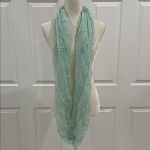 Carolina Amato Light Green-Blue Crinkled Infinity Scarf